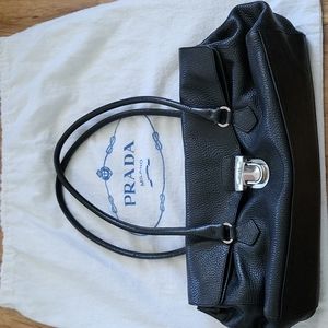 Prada east west lock flap bag